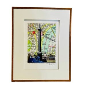 London Map Trafalgar Square Framed Print Art Decor